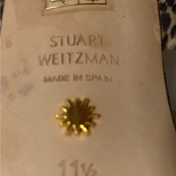 STUART WEITZMAN Lyla ladies cheetah print suede mule high heel sandals Size 11.5 - Picture 4 of 10